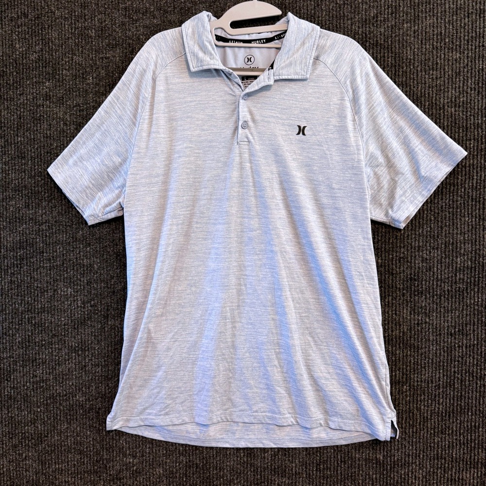 Hurley Heather Blue Performance Polo Shirt Mens L